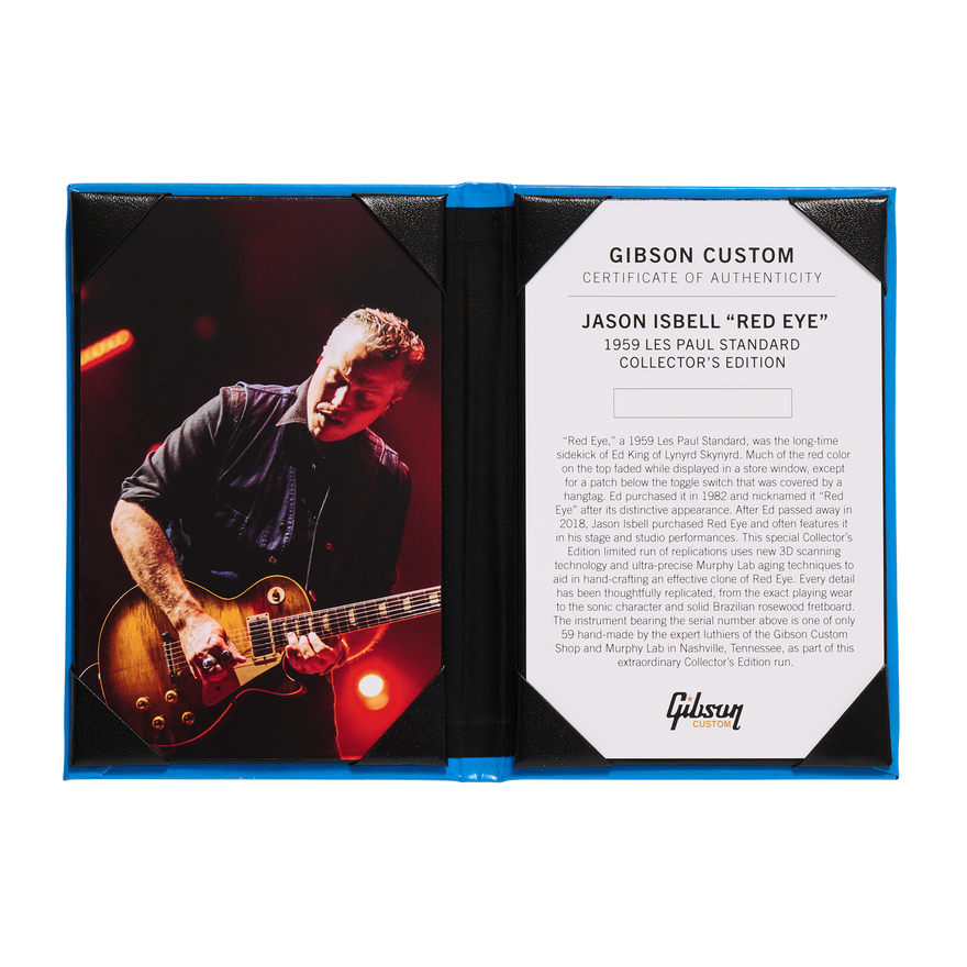 Gibson Custom Jason Isbell "Red Eye" 1959 Les Paul Standard Collector's Edition, Red Eye Burst Electric Guitar Gibson Custom
