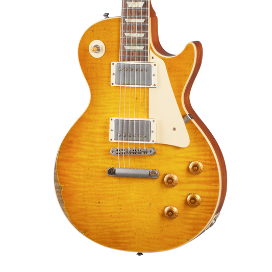 Gibson Custom 1959 Les Paul Standard Reissue, Ultra Heavy Aged, Lemon Burst Electric Guitar Gibson Custom