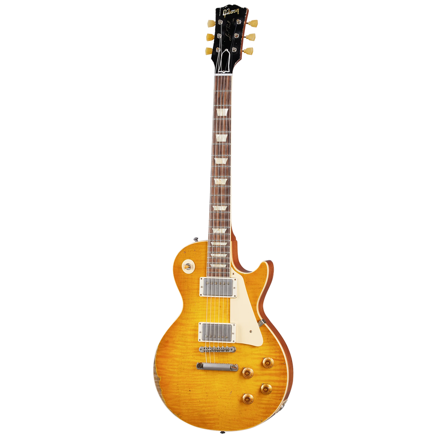 Gibson Custom 1959 Les Paul Standard Reissue, Ultra Heavy Aged, Lemon Burst Electric Guitar Gibson Custom
