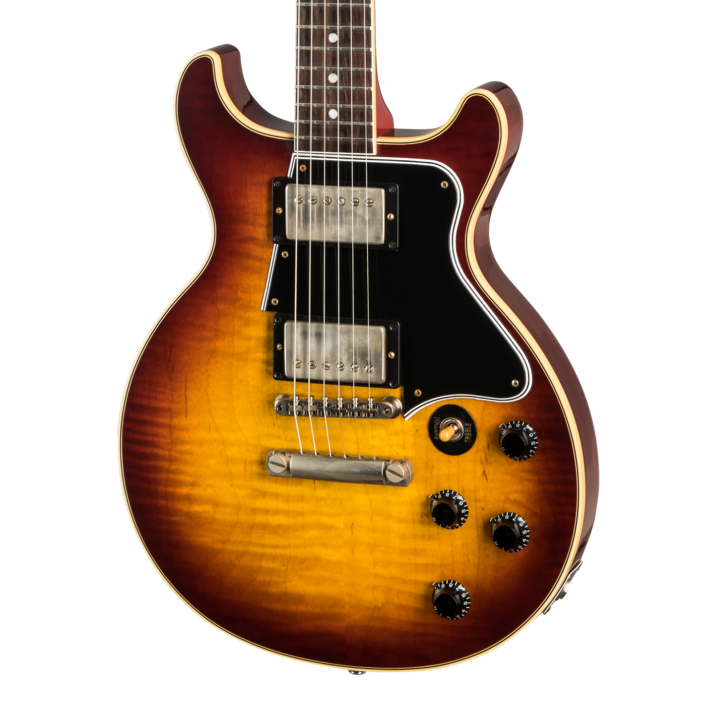 Gibson Custom Les Paul Special Double Cut Figured Maple Top VOS, Bourbon Burst Electric Guitar Gibson Custom