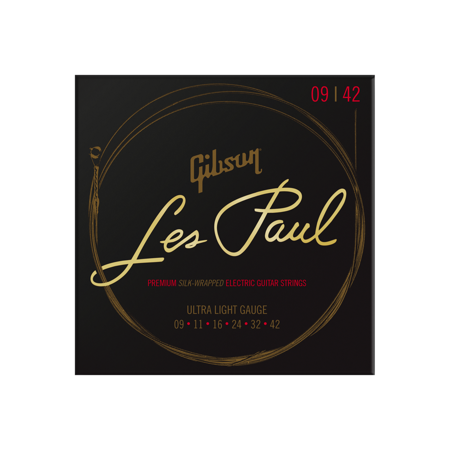 Gibson Les Paul Premium Electric Guitar Strings, Ultra-Light Gauge Electric Strings Gibson