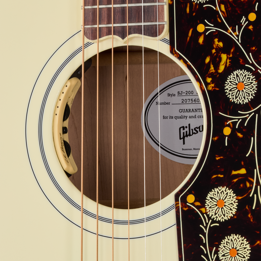 Gibson SJ-200 Standard with HiFi DNA, Classic White Acoustic Guitar Gibson