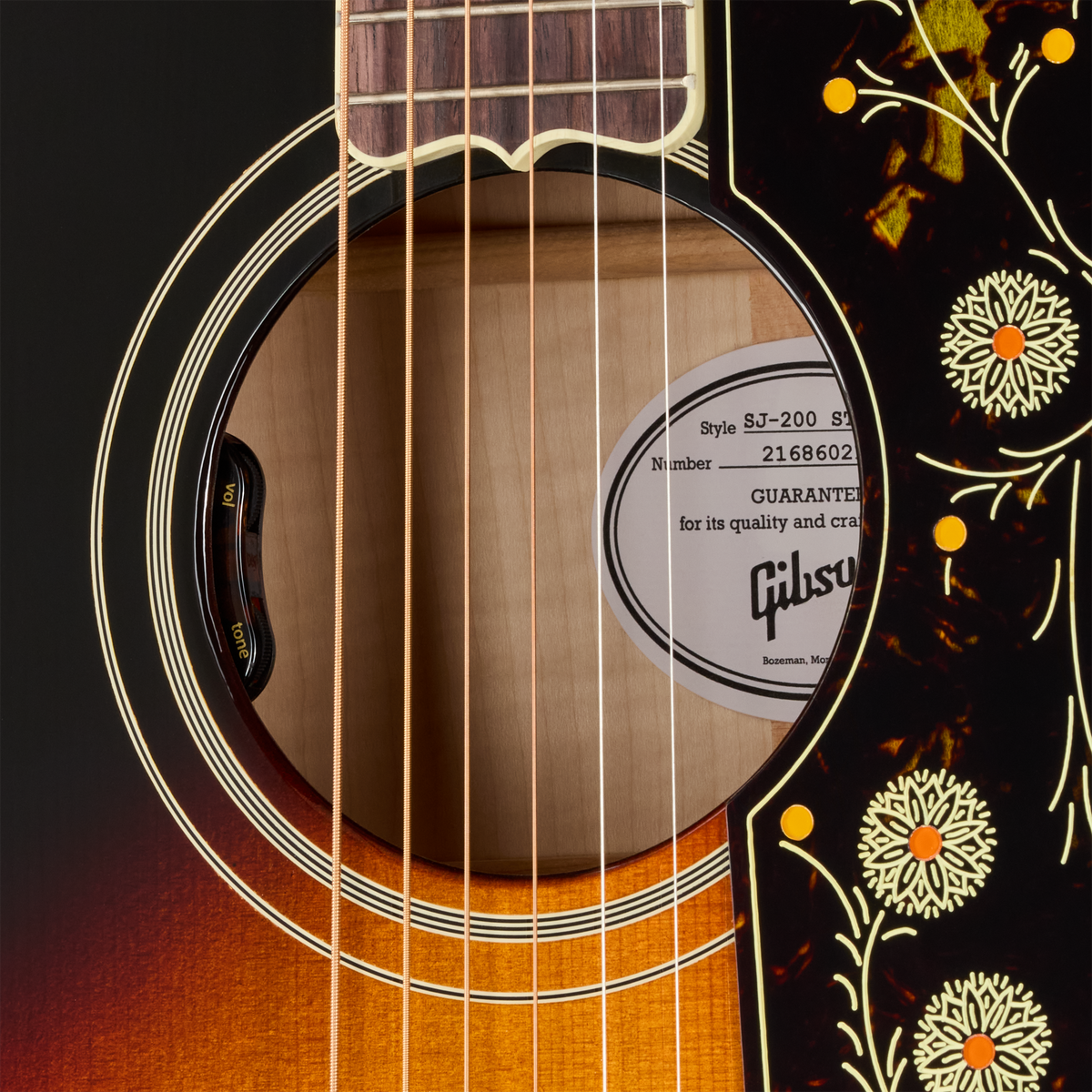 Gibson SJ-200 Standard with HiFi DNA, Tri Burst Acoustic Guitar Gibson