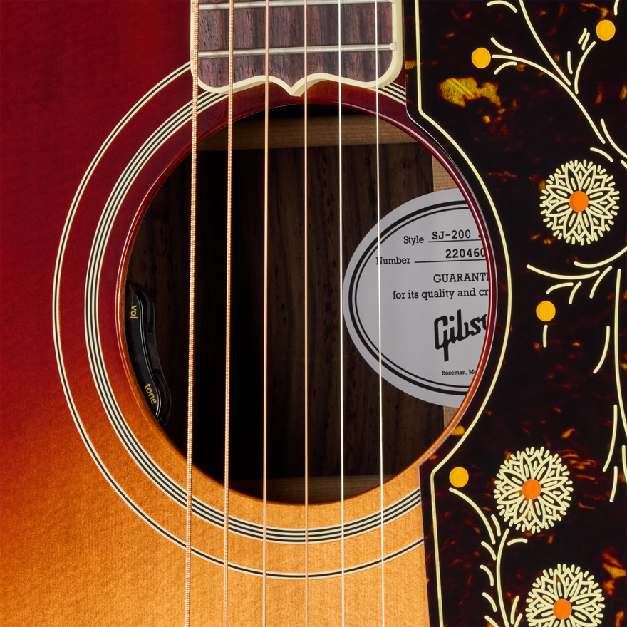 Gibson SJ-200 Standard Rosewood with HiFi DNA, Rosewood Burst Acoustic Guitar Gibson