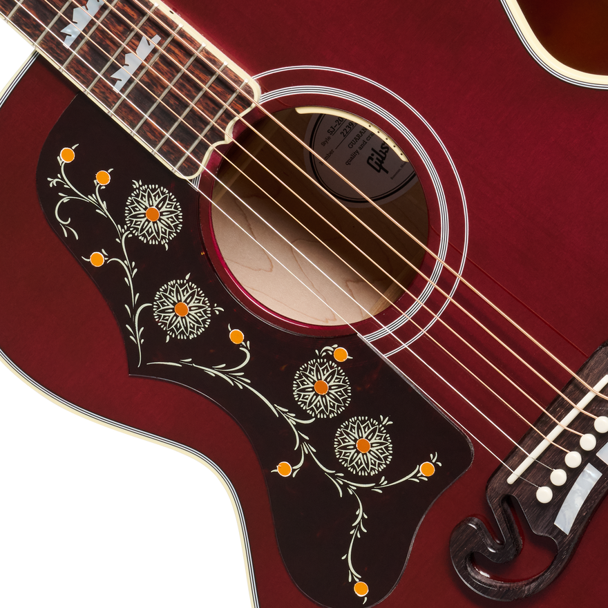 Gibson SJ-200 Standard, Left-Handed, Wine Red Acoustic Guitar Gibson