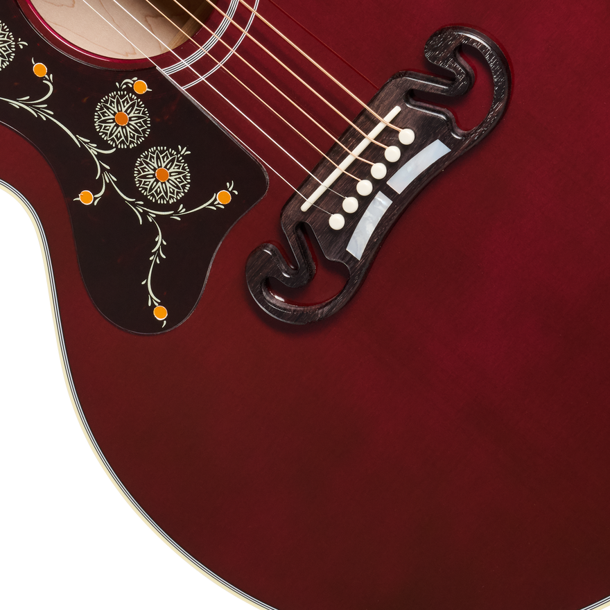 Gibson SJ-200 Standard, Left-Handed, Wine Red Acoustic Guitar Gibson