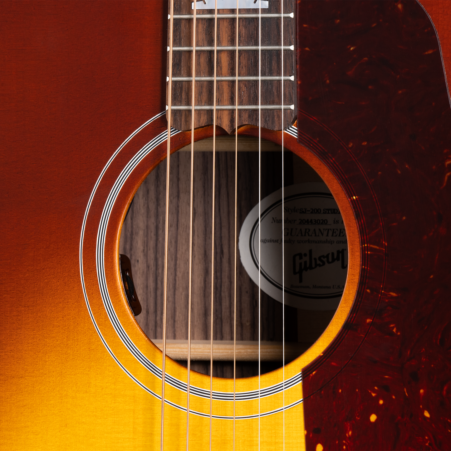 Gibson SJ-200 Studio Rosewood, Satin Rosewood Burst Acoustic Guitar Gibson
