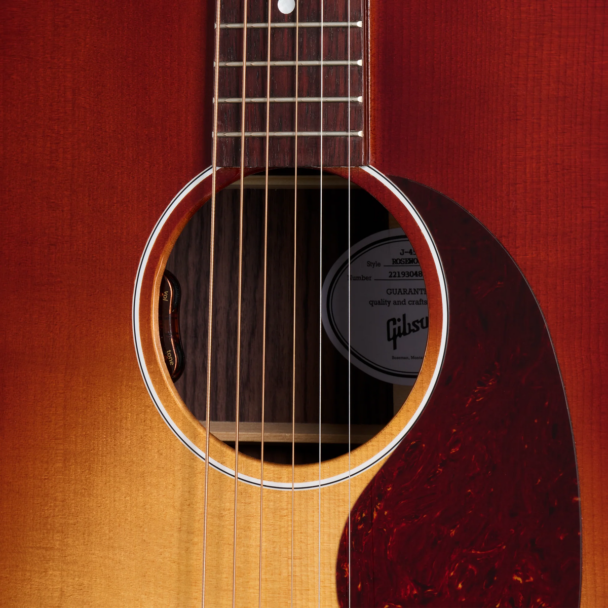 Gibson J-45 Standard Rosewood with HiFi DNA, Rosewood Burst Acoustic Guitar Gibson
