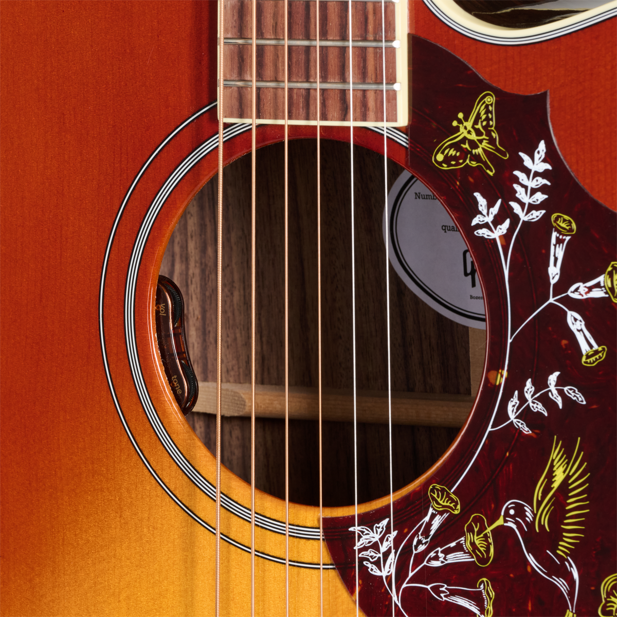Gibson Hummingbird Standard Rosewood EC with HiFi DNA, Rosewood Burst Acoustic Guitar Gibson