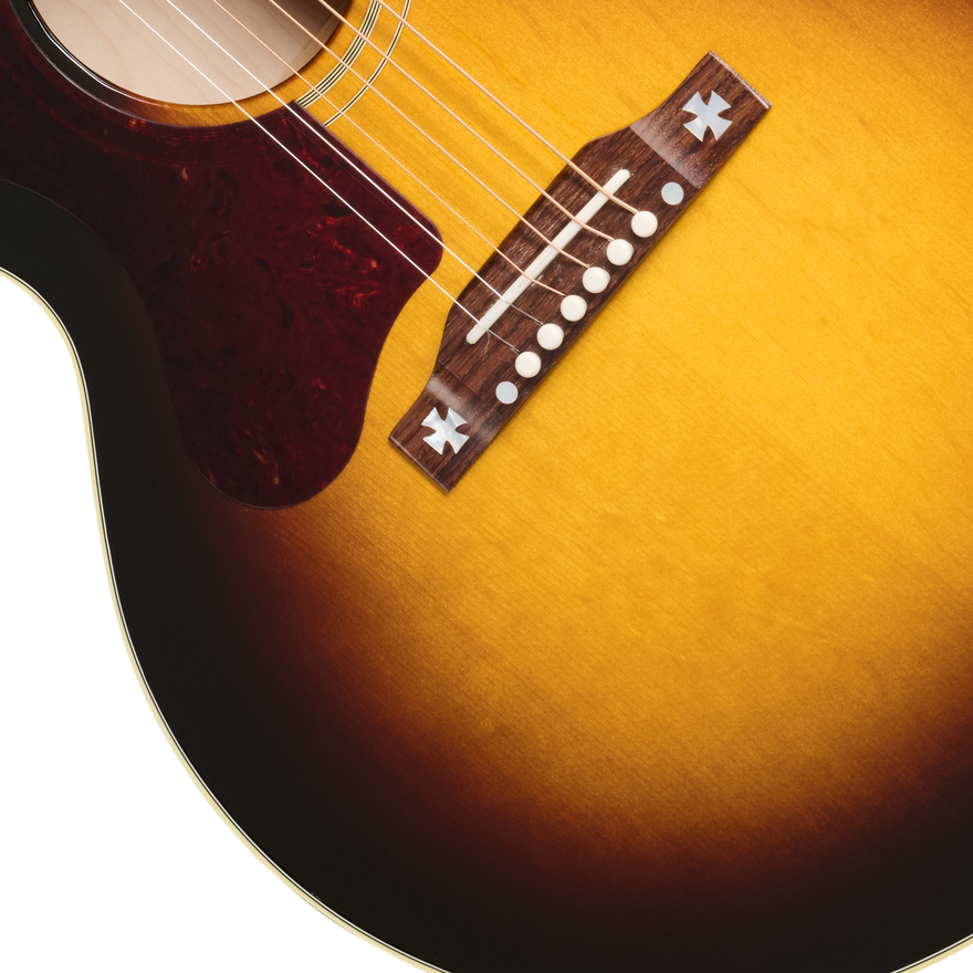 Gibson J-185 Original, Left-Handed, Vintage Sunburst Acoustic Guitar Gibson