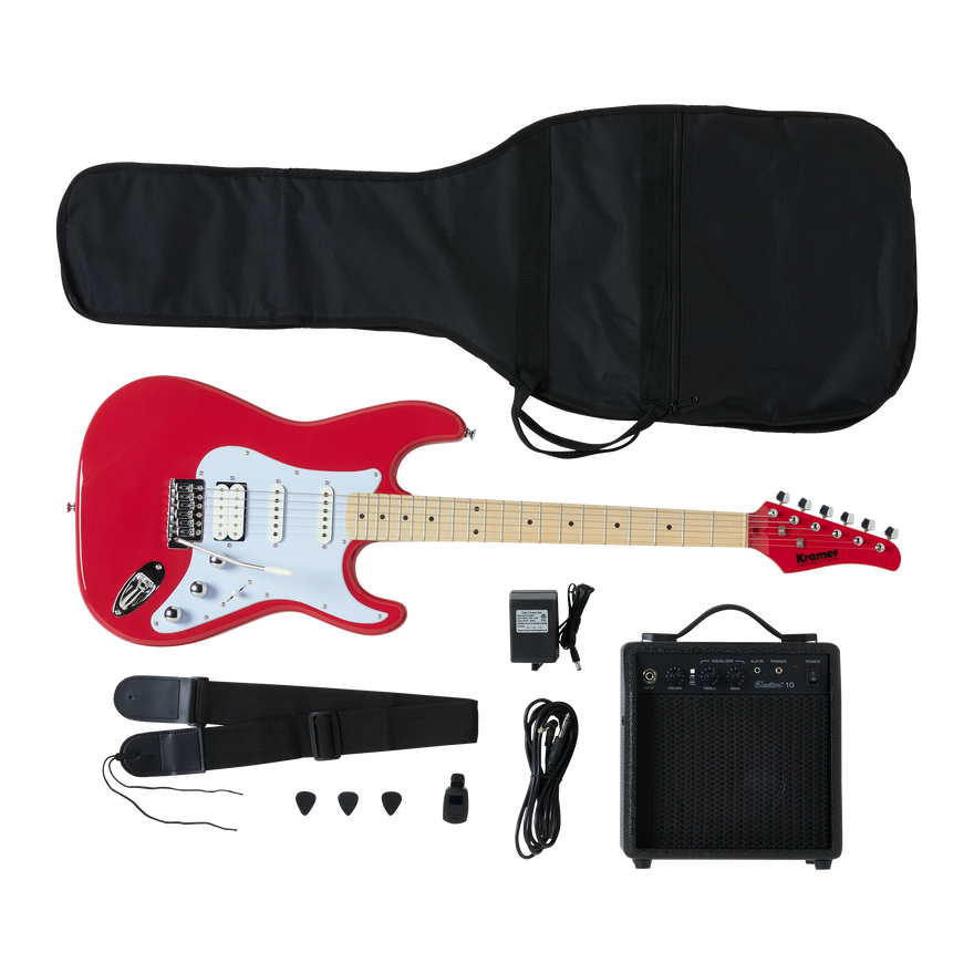 Kramer Focus Electric Guitar Player Pack, Red, UK Electric Guitar Kramer