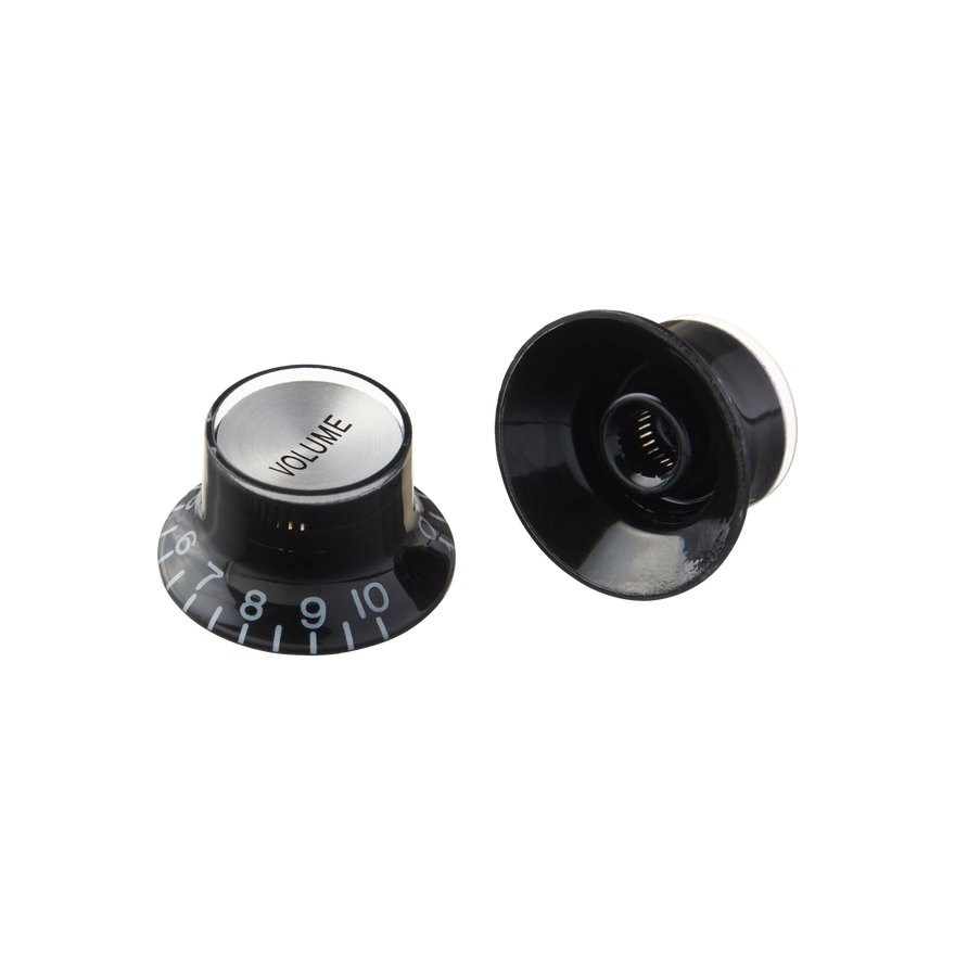 Gibson Top Hat Knobs, Black with Silver Inserts, 4 pack Knob Gibson