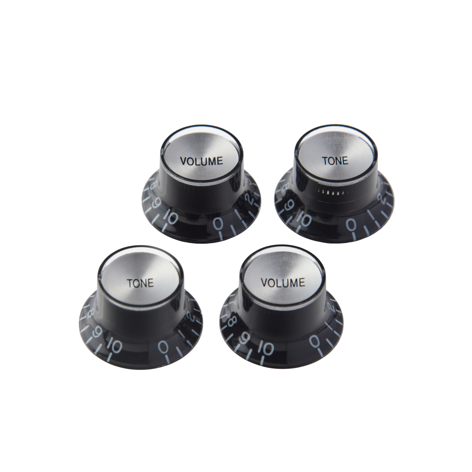 Gibson Top Hat Knobs, Black with Silver Inserts, 4 pack Knob Gibson