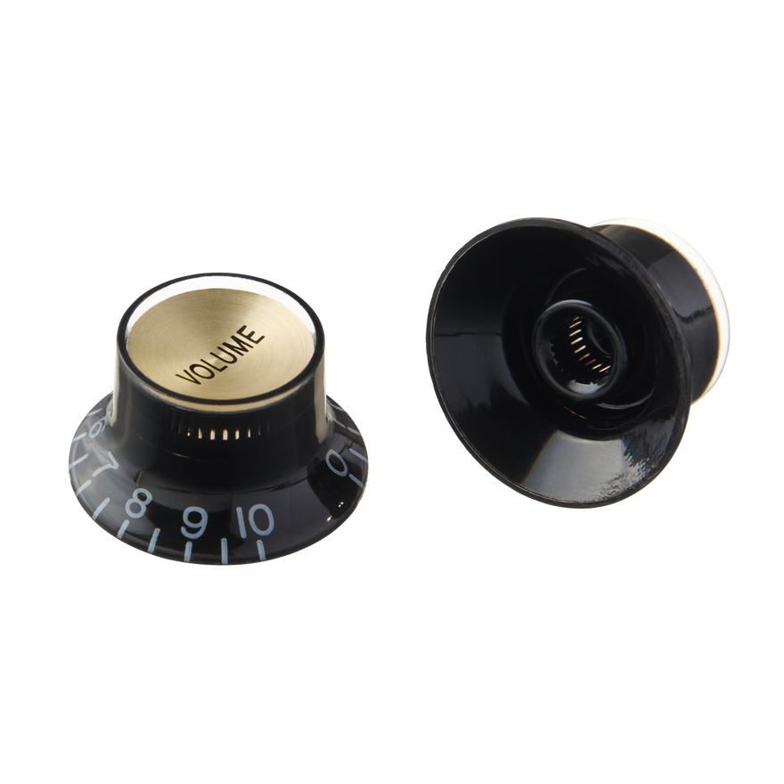 Gibson Top Hat Knobs, Black with Gold Inserts, 4 pack Knob Gibson