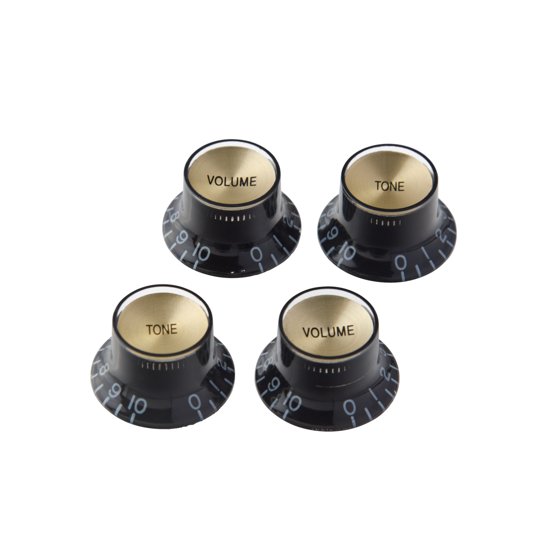 Gibson Top Hat Knobs, Black with Gold Inserts, 4 pack Knob Gibson