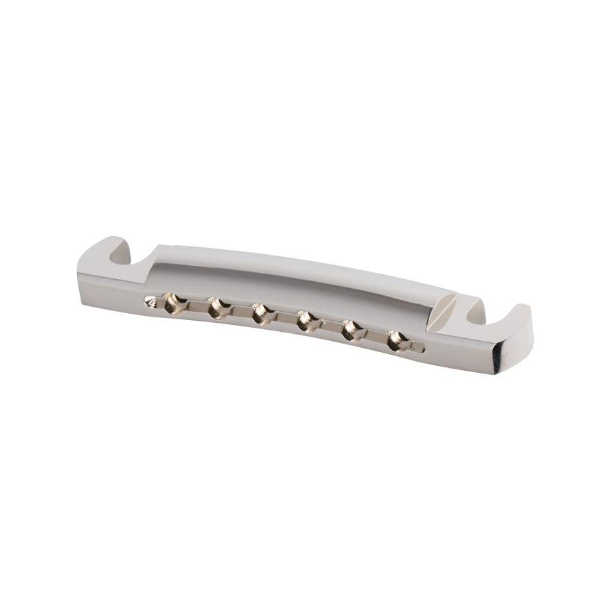 Gibson Historic Reissue Stop Bar Tailpiece With Studs & Inserts, Nickel, Exclusive Stop Bar Gibson
