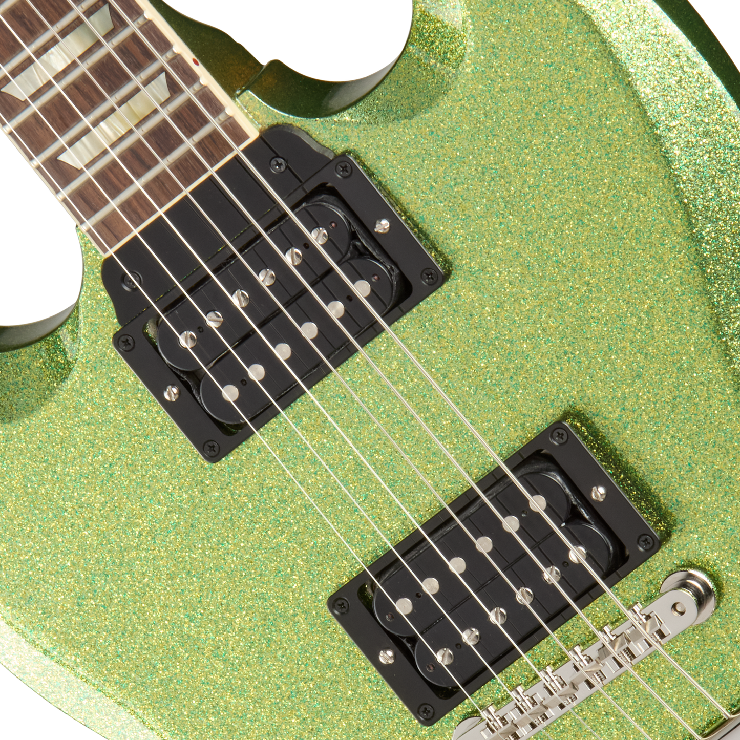 Gibson Mod™ Collection 1961 Les Paul SG Standard Reissue, Left-Handed, Chartreuse Sparkle Electric Guitar Gibson Mod™ Collection