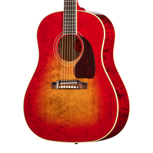 Gibson Custom J-45 Standard with Bearclaw Spruce and AA Quilt Maple, Cherry Sunburst Stain Acoustic Guitar Gibson Custom