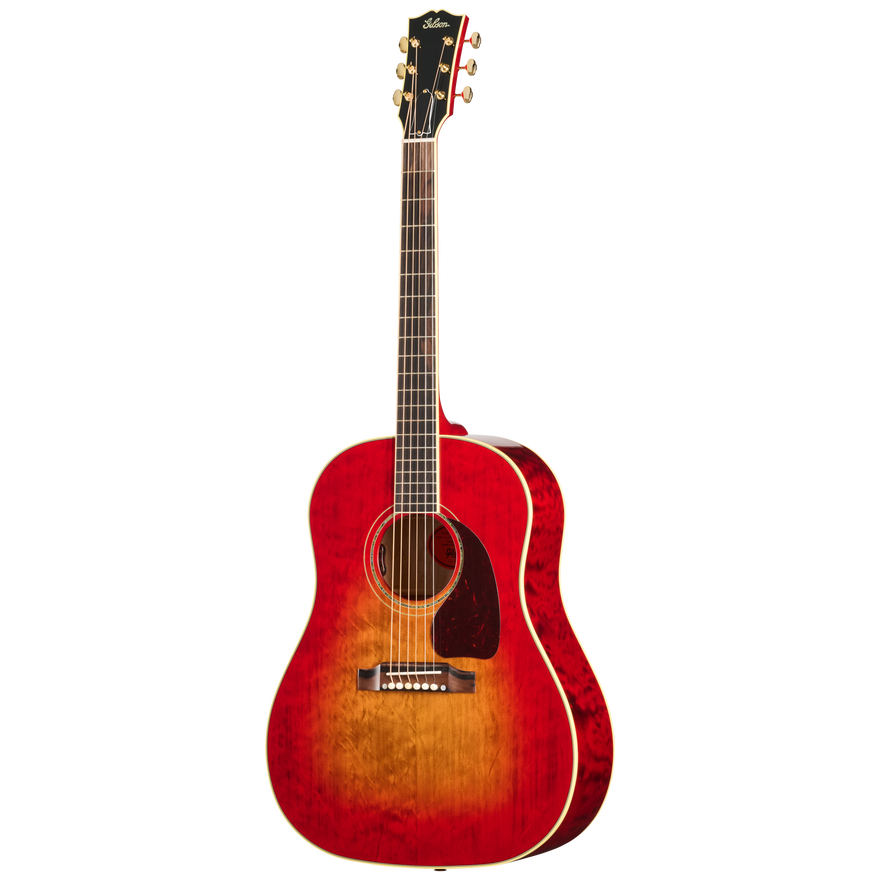 Gibson Custom J-45 Standard with Bearclaw Spruce and AA Quilt Maple, Cherry Sunburst Stain Acoustic Guitar Gibson Custom