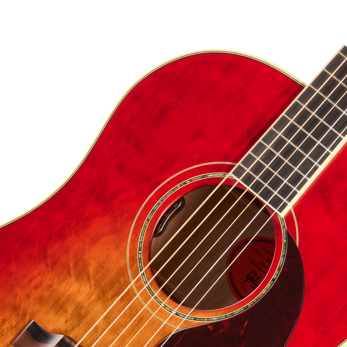 Gibson Custom J-45 Standard with Bearclaw Spruce and AA Quilt Maple, Cherry Sunburst Stain Acoustic Guitar Gibson Custom