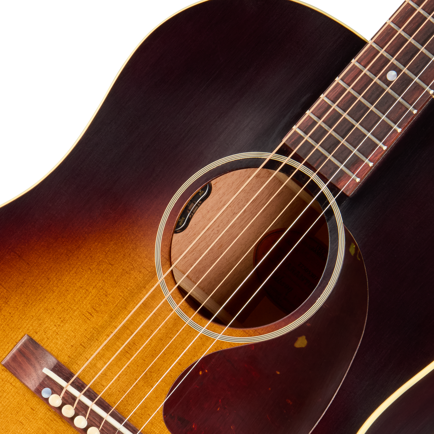 Gibson Custom 1942 Banner J-45 Reissue with HiFi, Ultra Light Aged, Vintage Sunburst Acoustic Guitar Gibson Custom