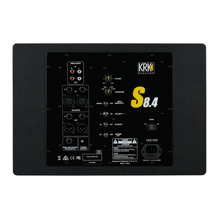 KRK S8.4 Powered Studio Subwoofer, EU Subwoofer KRK