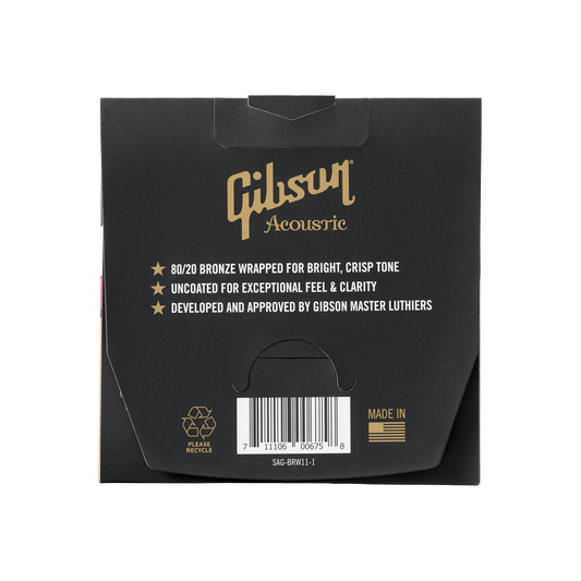 Gibson 80/20 Bronze Acoustic Guitar Strings, Ultra-Light Gauge Acoustic Strings Gibson