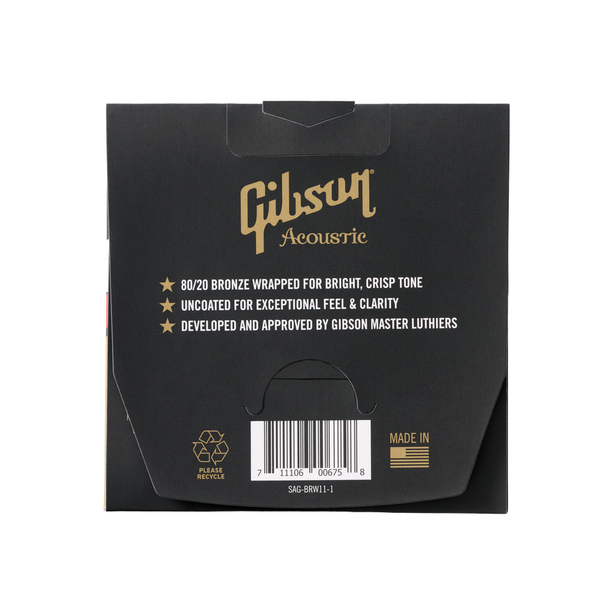 Gibson 80/20 Bronze Acoustic Guitar Strings, Ultra-Light Gauge Acoustic Strings Gibson