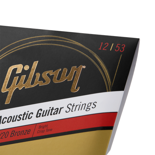 Gibson 80/20 Bronze Acoustic Guitar Strings, Light Gauge Acoustic Strings Gibson