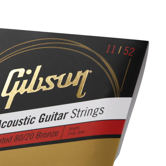 Gibson Coated 80/20 Bronze Acoustic Guitar Strings, Ultra-Light Gauge Acoustic Strings Gibson