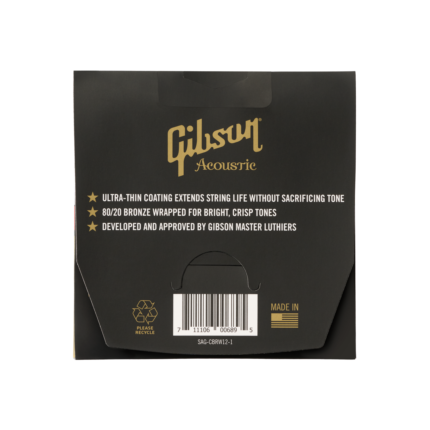 Gibson Coated 80/20 Bronze Acoustic Guitar Strings, Light Gauge Acoustic Strings Gibson