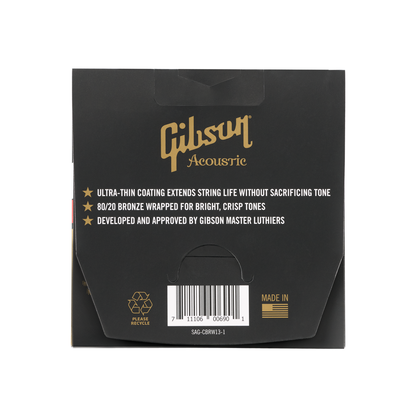 Gibson Coated 80/20 Bronze Acoustic Guitar Strings, Medium Gauge Acoustic Strings Gibson