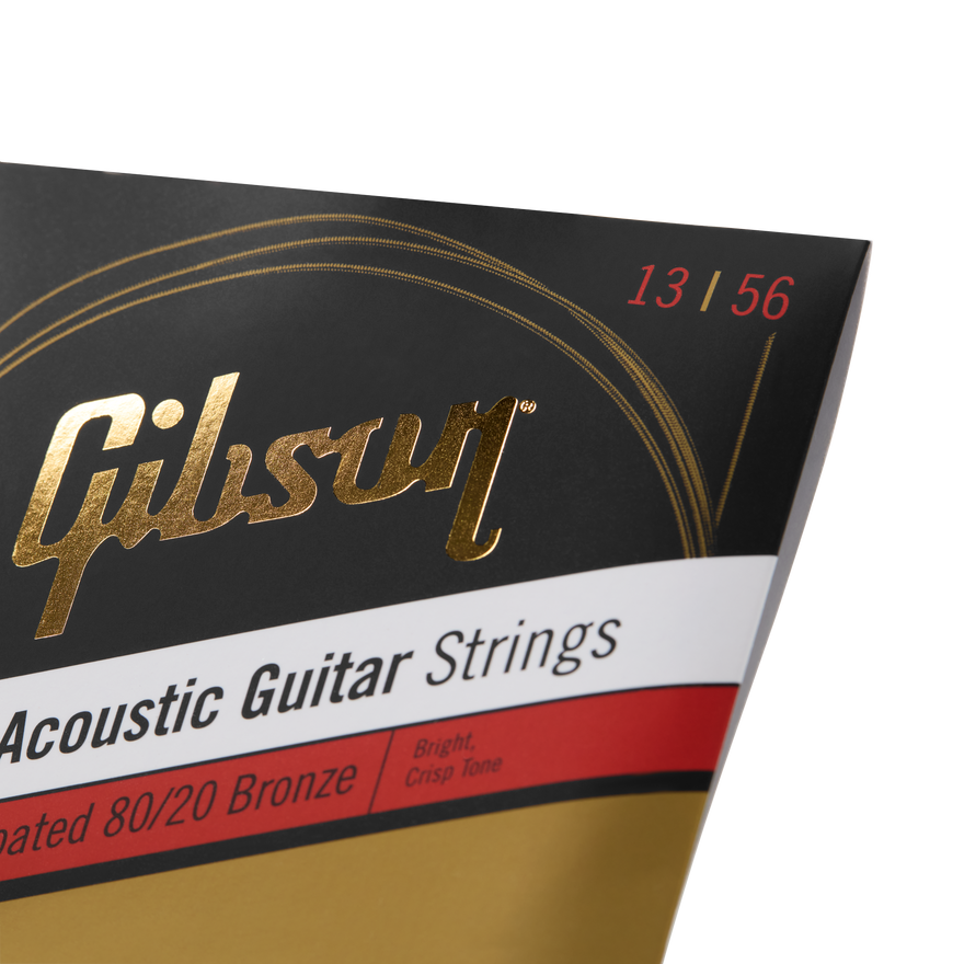 Gibson Coated 80/20 Bronze Acoustic Guitar Strings, Medium Gauge Acoustic Strings Gibson