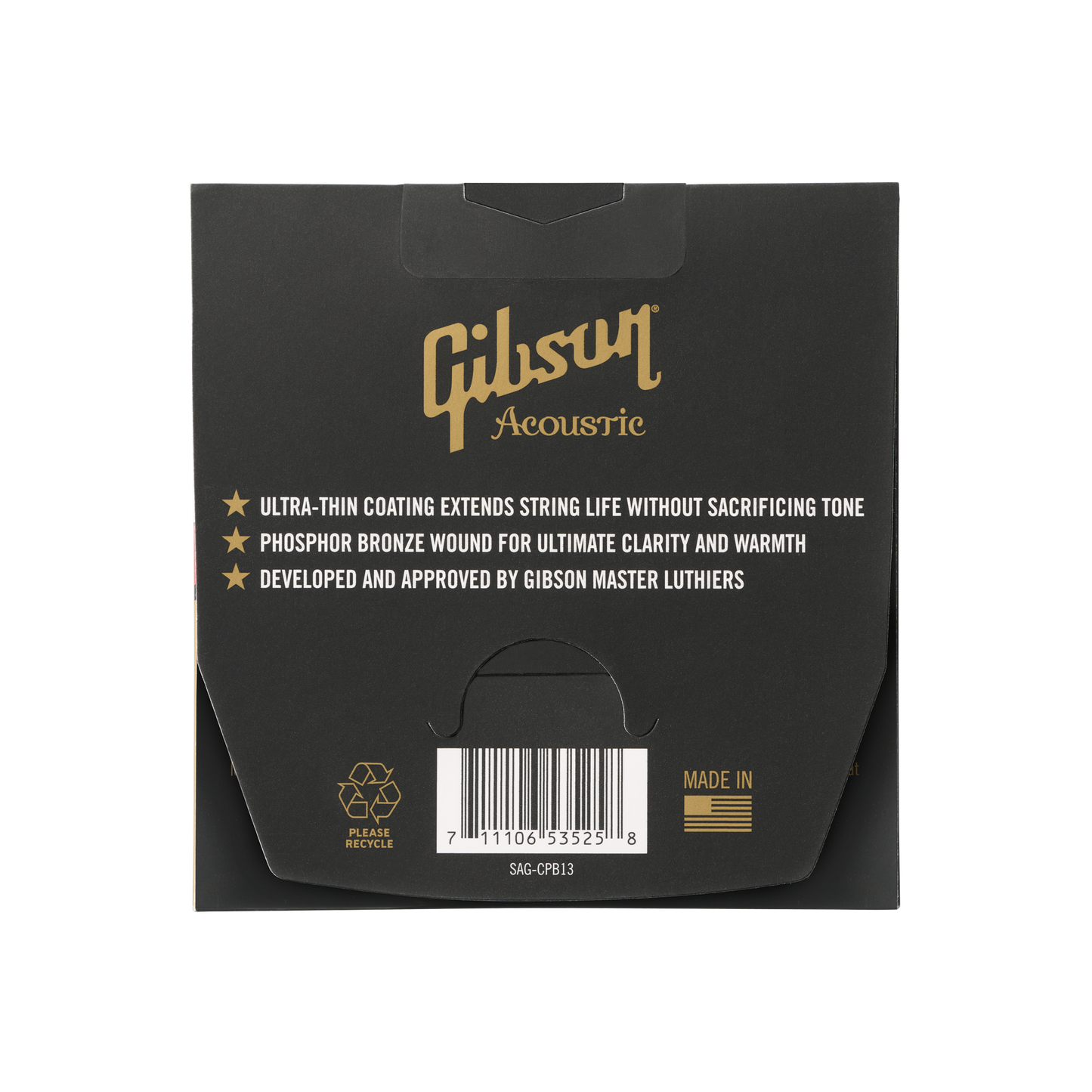 Gibson Coated Phosphor Bronze Acoustic Guitar Strings, Medium Gauge Acoustic Strings Gibson