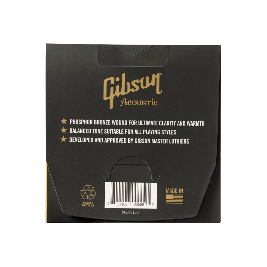 Gibson Phosphor Bronze Acoustic Guitar Strings, Ultra-Light Gauge Acoustic Strings Gibson