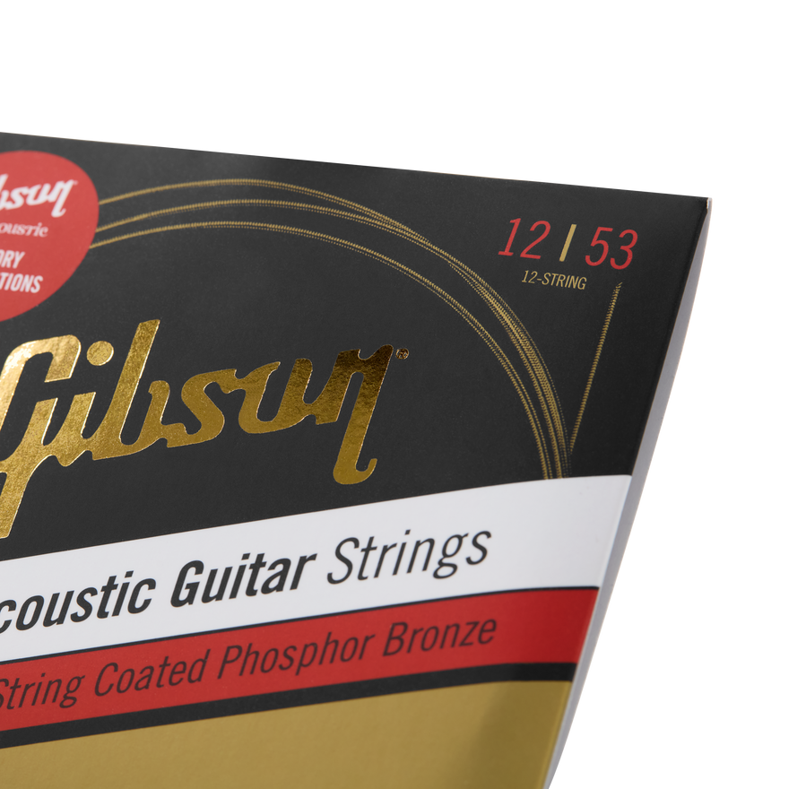 Gibson Coated Phosphor Bronze Acoustic Guitar Strings, 12-String Acoustic Strings Gibson