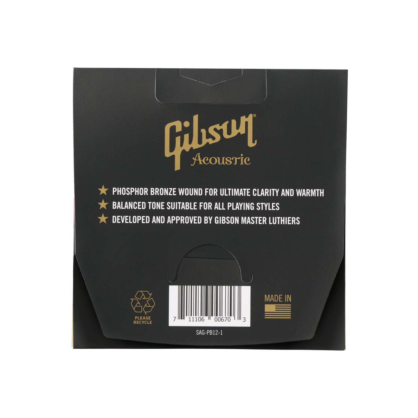 Gibson Phosphor Bronze Acoustic Guitar Strings, Light Gauge Acoustic Strings Gibson