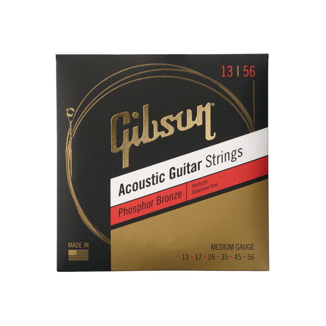 Gibson Phosphor Bronze Acoustic Guitar Strings, Medium Gauge Acoustic Strings Gibson
