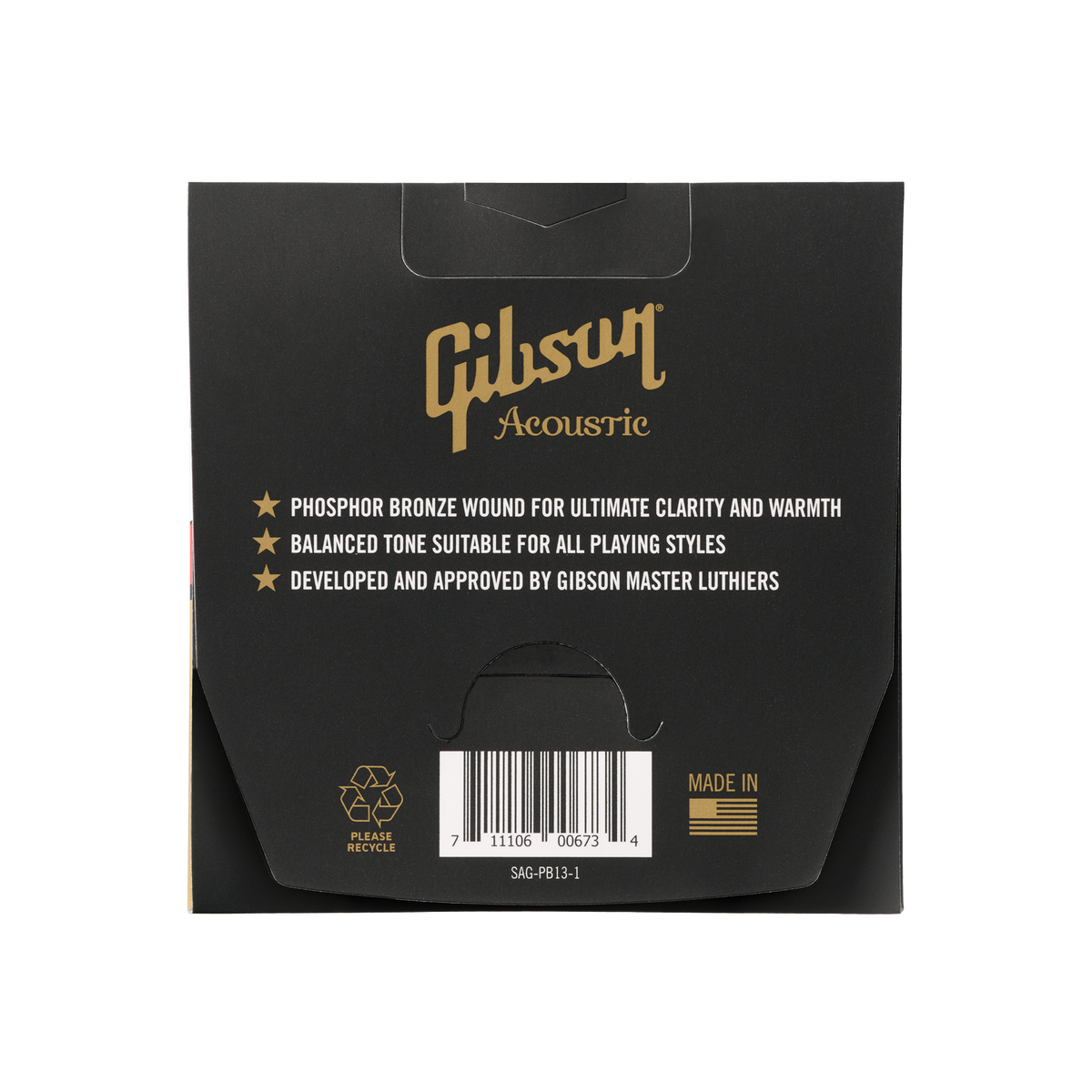 Gibson Phosphor Bronze Acoustic Guitar Strings, Medium Gauge Acoustic Strings Gibson