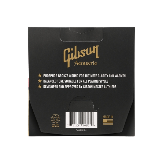 Gibson Phosphor Bronze Acoustic Guitar Strings, Medium Gauge Acoustic Strings Gibson