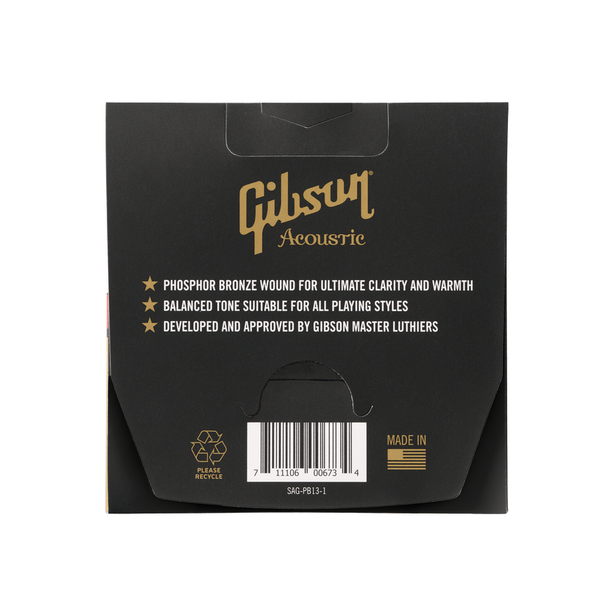 Gibson Phosphor Bronze Acoustic Guitar Strings, Medium Gauge Acoustic Strings Gibson