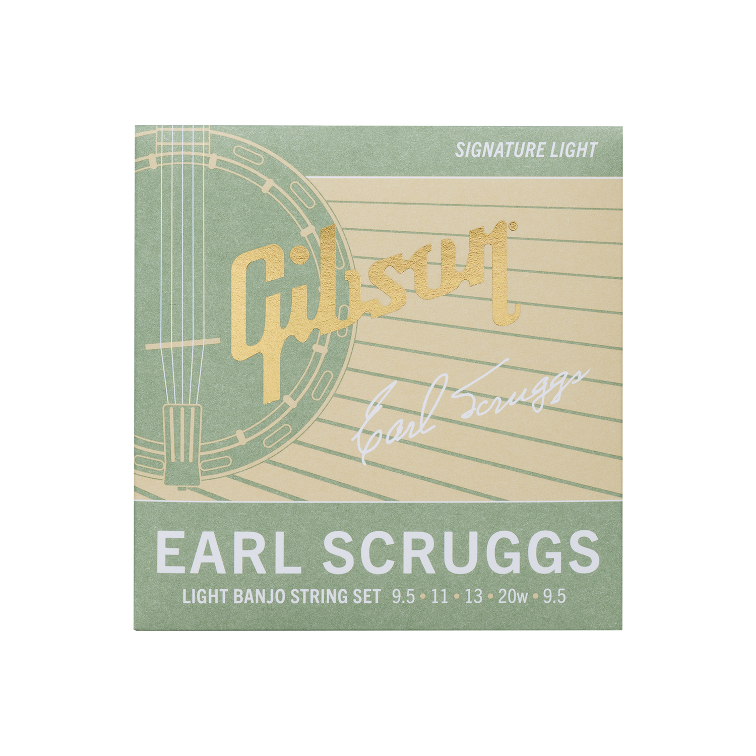 Gibson Earl Scruggs Banjo String Set, Signature Light Gauge Banjo Strings Gibson