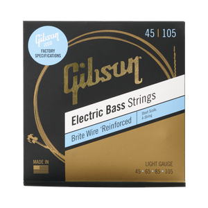 Gibson Brite Wire Electric Bass Strings, Short Scale, Light Gauge Bass Strings Gibson