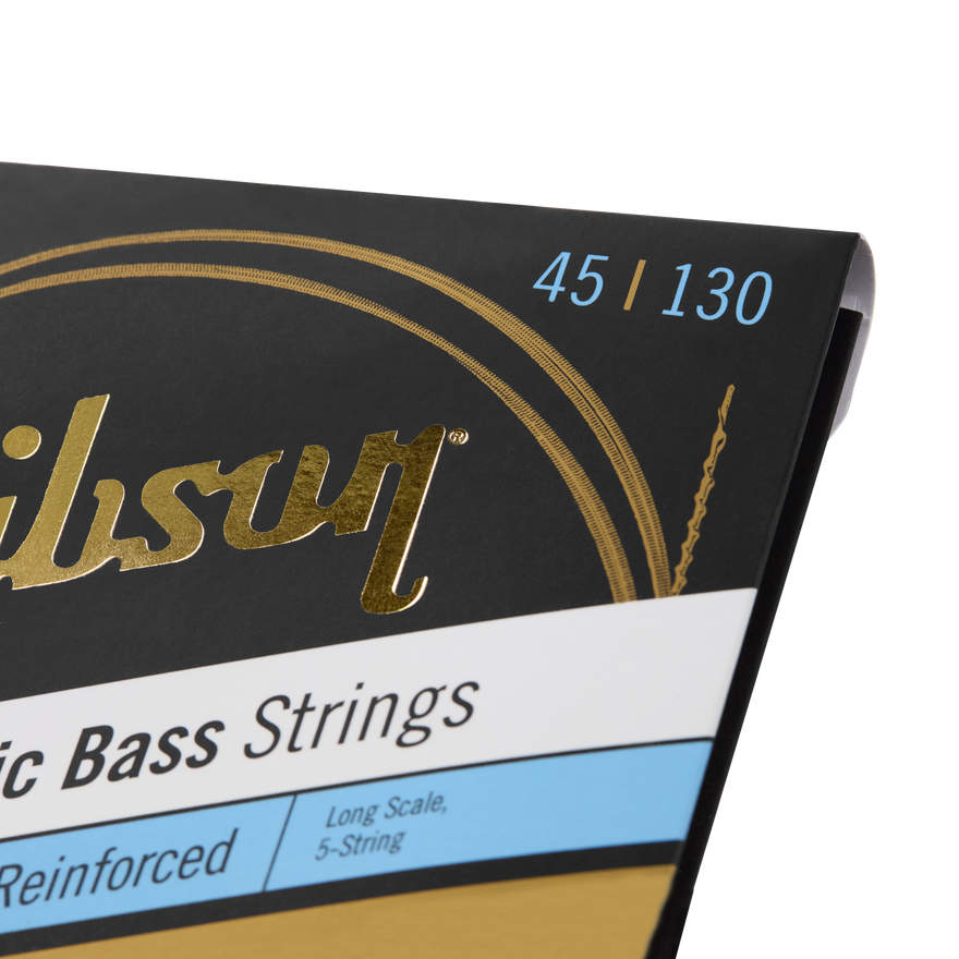Gibson Brite Wire Electric Bass Strings, Long Scale, 5-String, Light Gauge Bass Strings Gibson