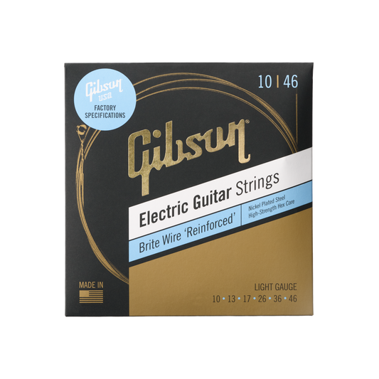 Gibson Brite Wire Reinforced Electric Guitar Strings, Light Gauge Electric Strings Gibson