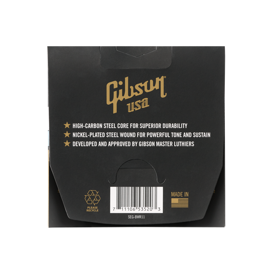 Gibson Brite Wire Reinforced Electric Guitar Strings, Medium Gauge Electric Strings Gibson