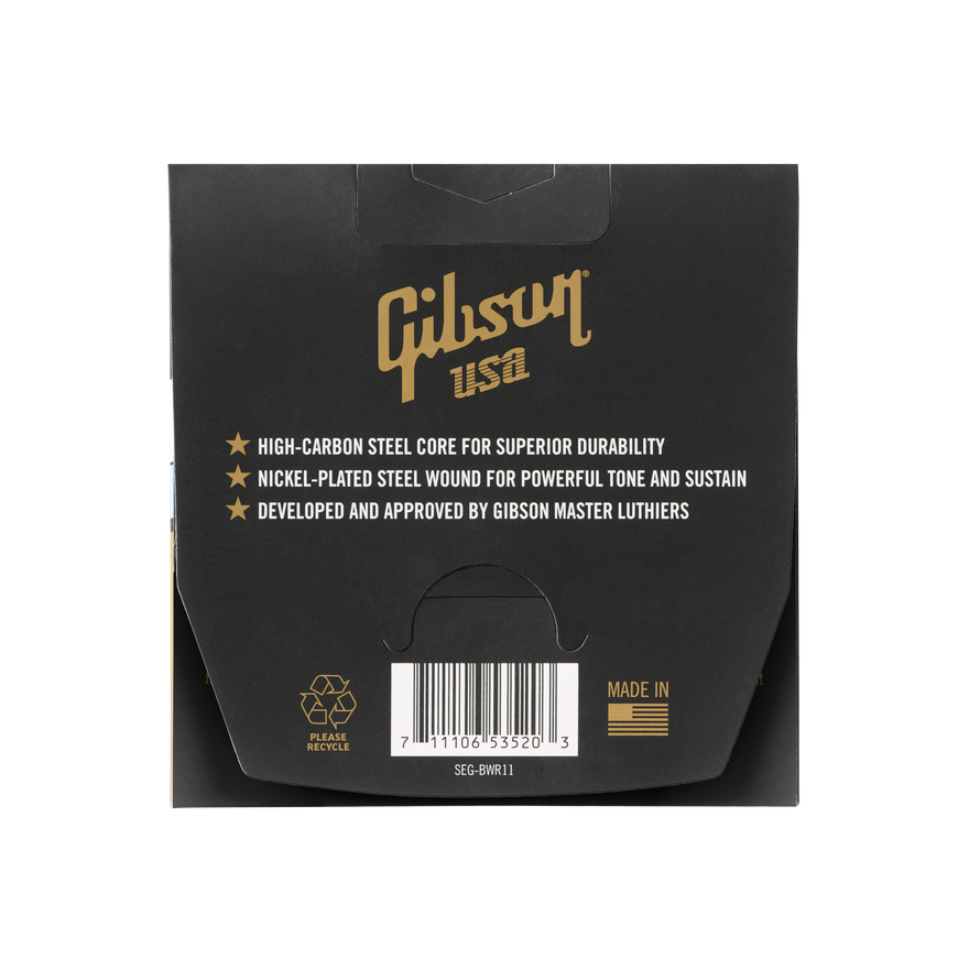 Gibson Brite Wire Reinforced Electric Guitar Strings, Medium Gauge Electric Strings Gibson