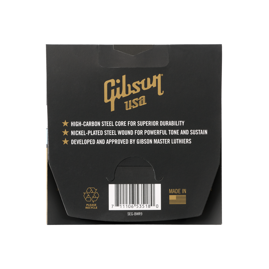 Gibson Brite Wire Reinforced Electric Guitar Strings, Ultra-Light Gauge Electric Strings Gibson