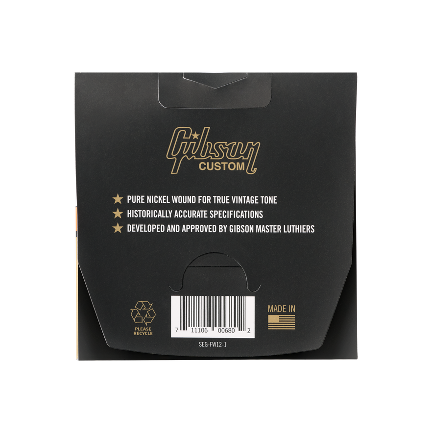 Gibson Flatwound Electric Guitar Strings, Light Gauge Electric Strings Gibson
