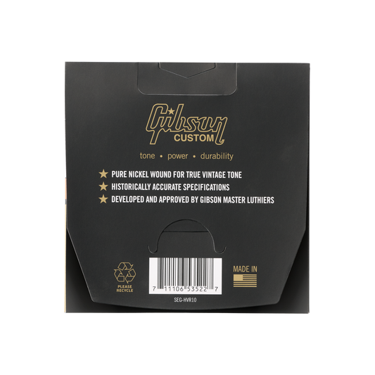 Gibson Vintage Reissue Electric Guitar Strings, Light Gauge Electric Strings Gibson